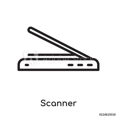 Sanner Logo - Scanner icon vector sign and symbol isolated on white background ...