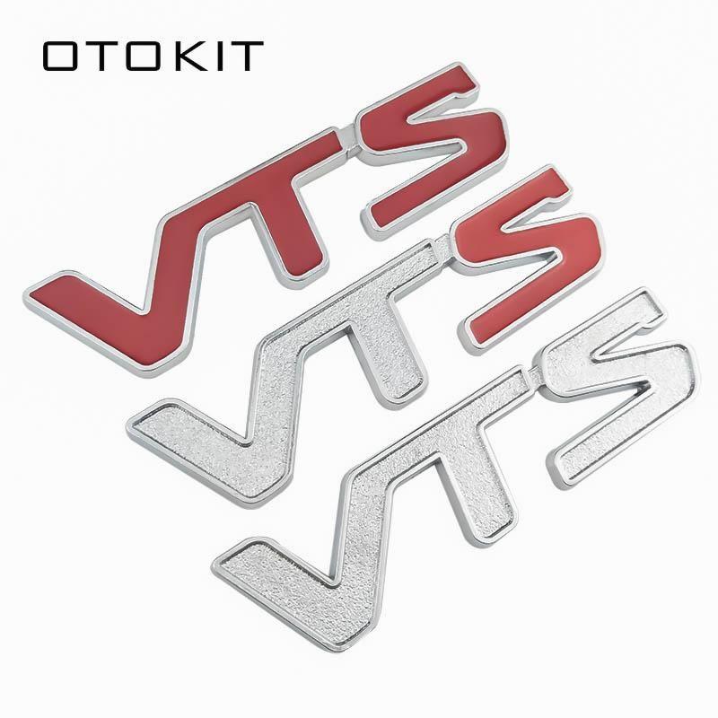 VTS Logo - Metal 3D V T S VTS Car Badge Emblem 3D Logo Sticker for C2 C3 C4 Quatre  Saxo Xsara Jimny 1.6 16v VTR Red Silver Color