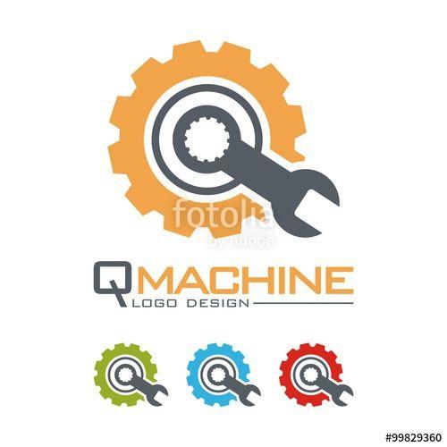 Machine Logo - Machine Logo, Gear And Wrench, Letter Q Design Logo Vector