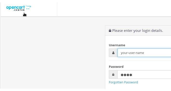 OpenCart Logo - OpenCart - Administration Login page - Logo link to shop