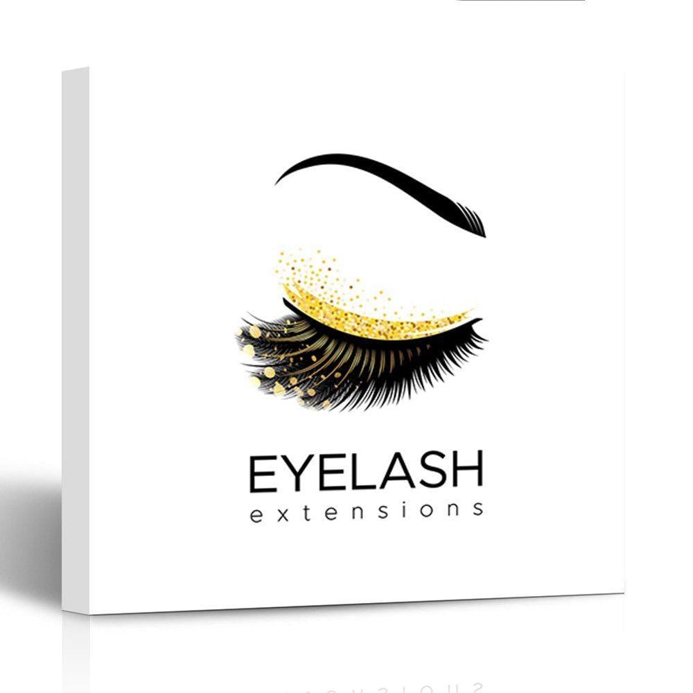 Eyelash Logo - Emvency Painting Wall Art Canvas Print Square 12x12