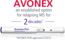 Avonex Logo - Relapsing MS Treatment. AVONEX® (interferon Beta 1a)