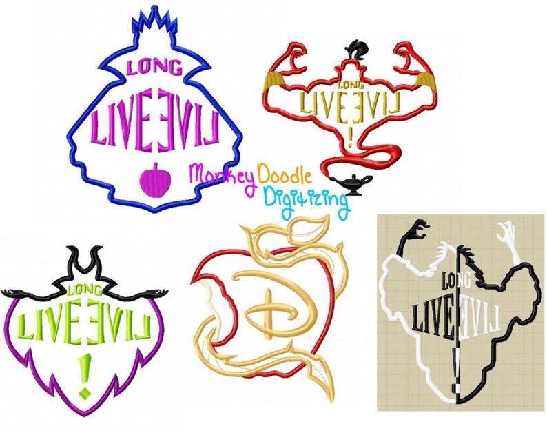 Descendants Logo - Descendants Logo Pack - 5 Designs - Embroidery Machine Applique - Instant  Download - Monkey Doodle Digitizing