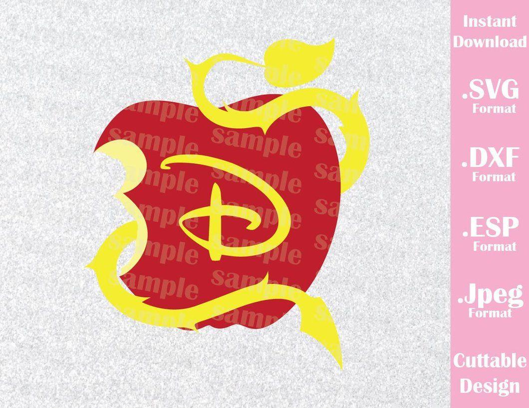 Descendants Logo - Disney Inspired Descendants Apple Logo Cutting File in SVG, ESP, DXF and  JPEG Format