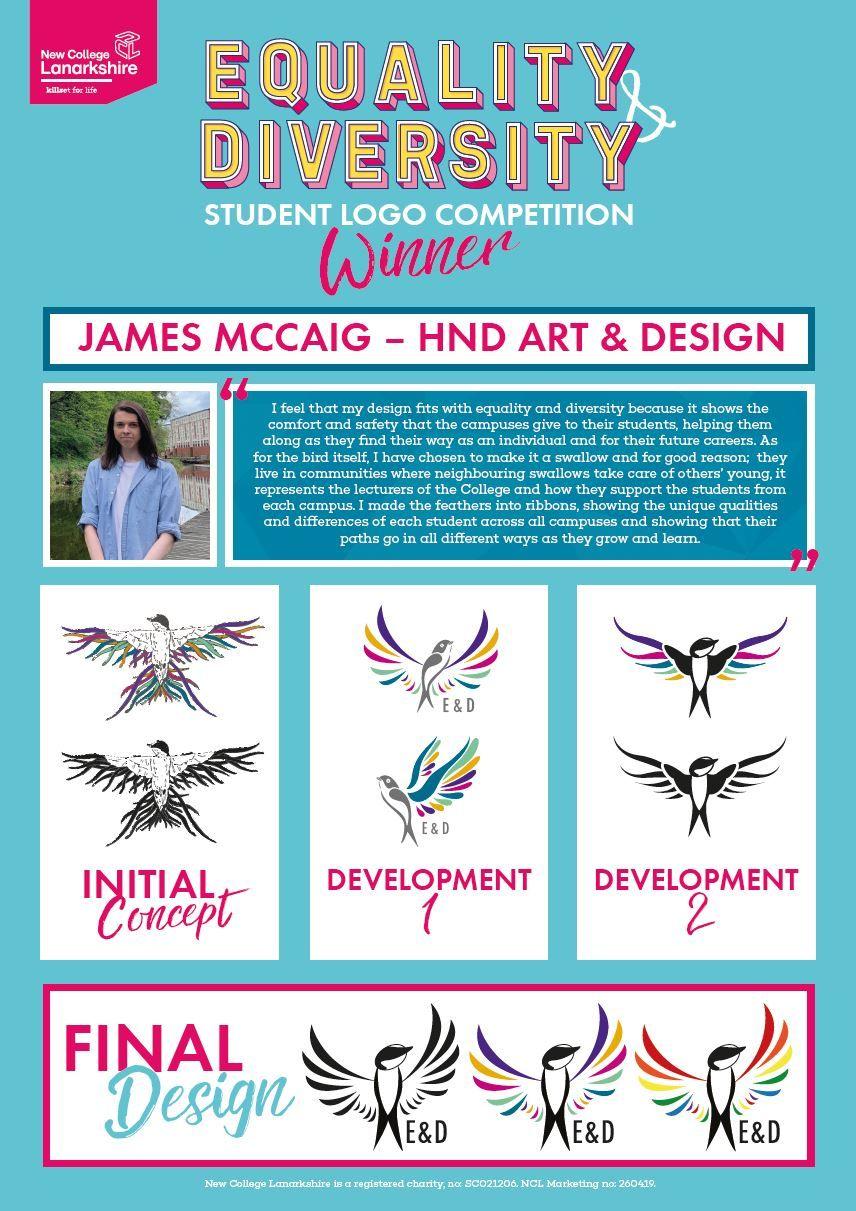 Diversity Logo - Art student James McCaig designs New College Lanarkshire's Equality