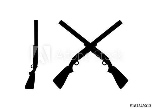 Shotgun Logo - Black Shotguns Cross Illustration Logo Silhouette - Buy this stock ...