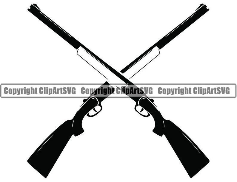 Shotgun Logo - Hunting Logo Shotgun Rifle Crossed Gun Weapon Shooting .SVG .EPS .PNG Instant Digital Clipart Vector Cricut Cut Cutting Download File