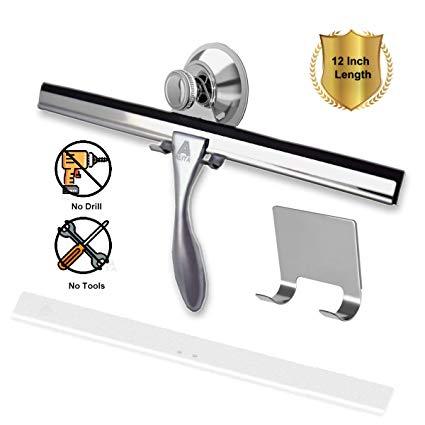 Squeegee Logo - ALITA Bathroom Shower Window Squeegee - Deluxe Cleaning Tool for  Mirror/Glass/Car Windshield/Kitchen, Stainless Steel, All Purpose Squeegee  Wiper with ...