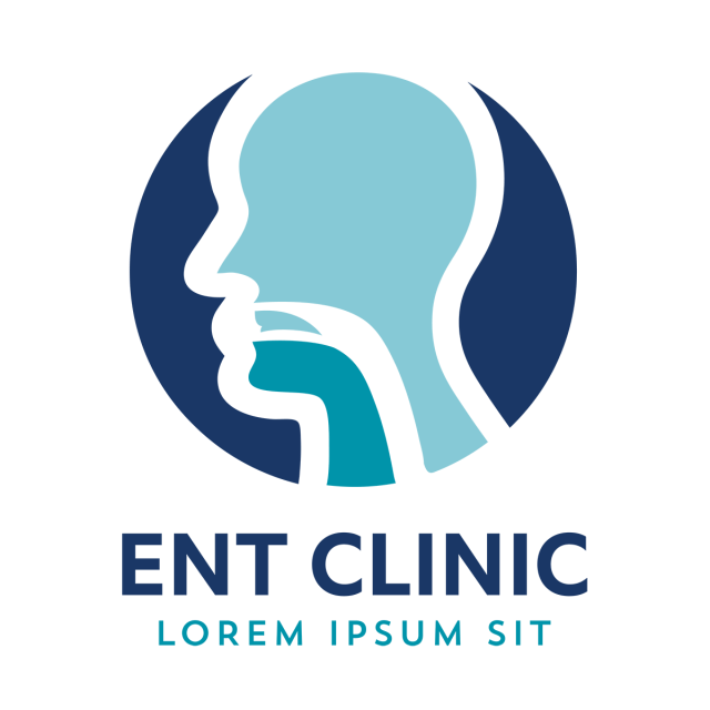 Nose Logo - ENT logo Head for ear, nose, throat doctor specialists. vector