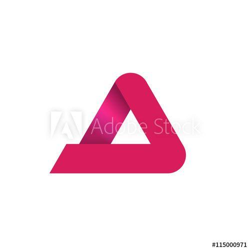 Red and White Triangle in Logo - Abstract geometric logo element isolated on white background ...