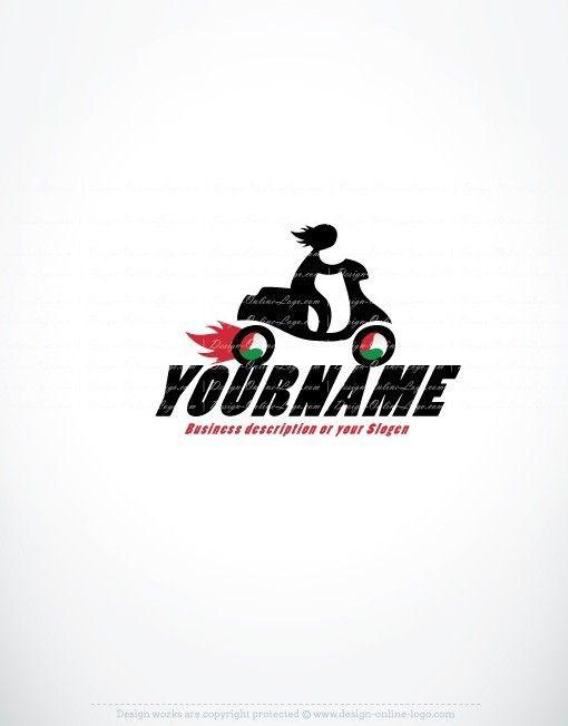 Moped Logo - Exclusive Design: Speedy Moped Delivery Logo + Compatible FREE Business Card