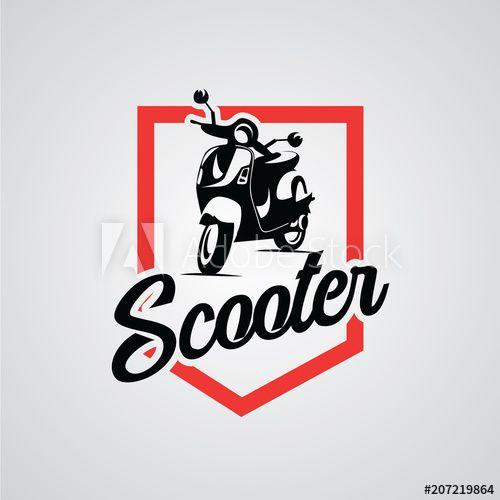 Moped Logo - Scooter Badge Logo Designs Template this stock vector