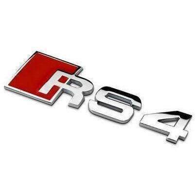 RS4 Logo - RS4 Emblem for Audi [Silver, Metal, Sticker]