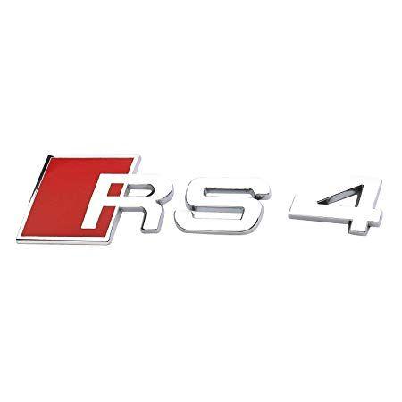 RS4 Logo - Chrome Rear Boot Trunk RS4 Badge Emblem Decal Sticker For Audi A4 S4 ...