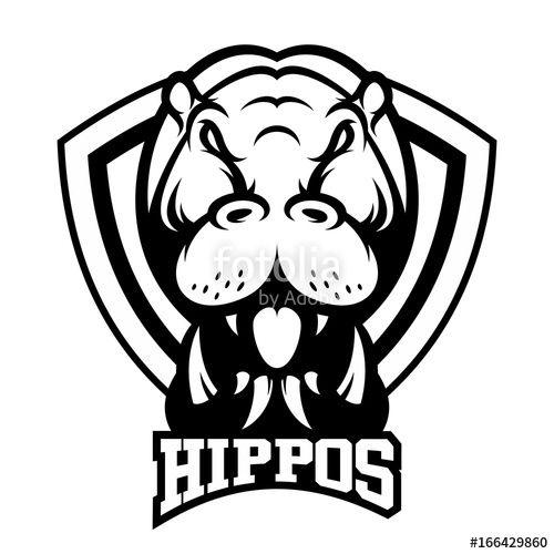 Hippotamus Logo - HIPPOPOTAMUS VECTOR LOGO ILLUSTRATION