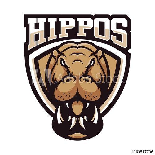 Hippotamus Logo - Hippo Hippopotamus animal wild mascot sport logo illustration vector ...