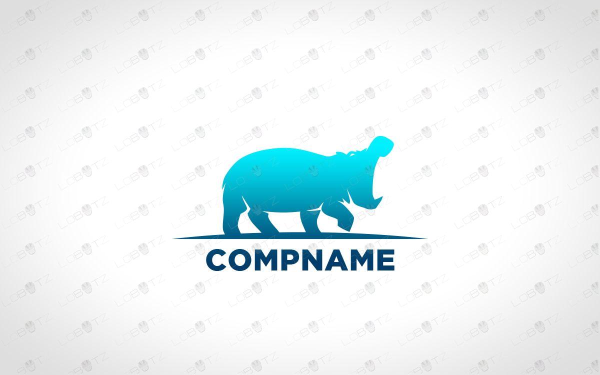 Hippotamus Logo - premade hippo logo for sale