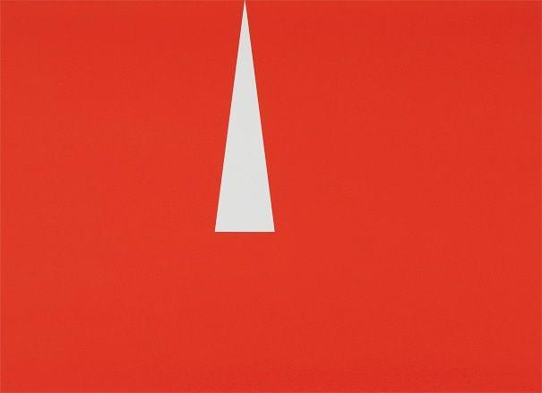 Red and White Triangle in Logo - Red with White Triangle by Carmen Herrera on artnet