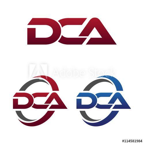 DCA Logo - Modern 3 Letters Initial logo Vector Swoosh Red Blue dca this