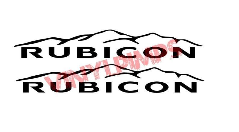 Rubicon Logo - JEEP RUBICON Mountains Vinyl Decal Sticker Hood Emblem Logo