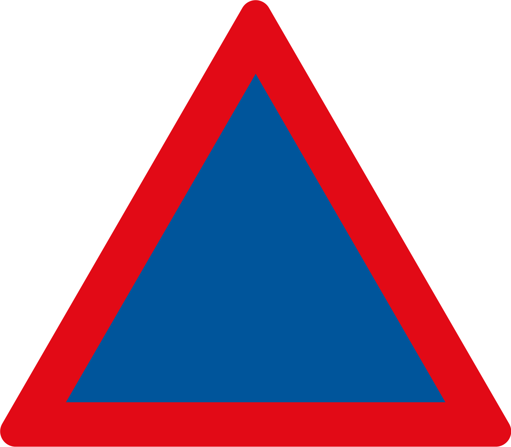 Blue and Red Triangle Logo - File:Triangle warning sign (red and blue).svg - Wikimedia Commons