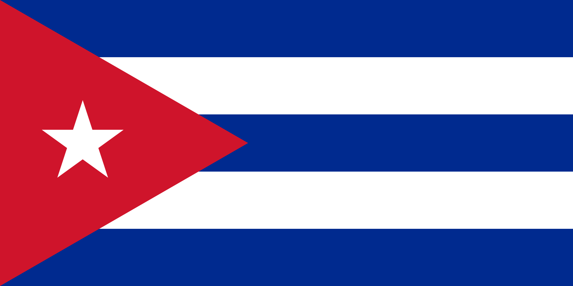 White Stripe with Red Triangle Logo - Flag of Cuba