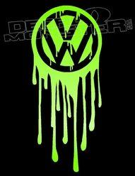 Volswagon Logo - Volkswagen Logo Dripping Fresh Decal Sticker