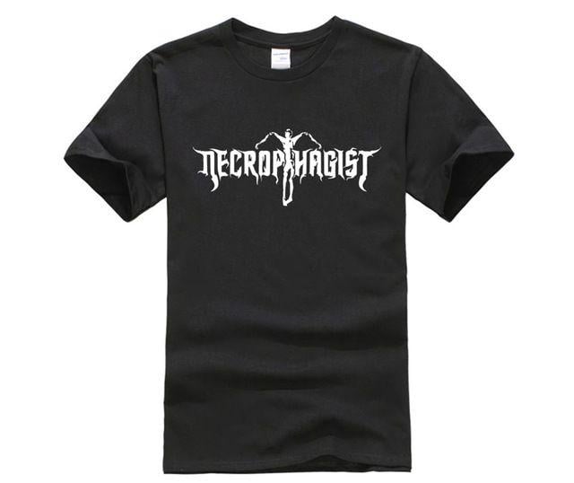 Necrophagist Logo - US $9.83 18% OFF|New Necrophagist Death Metal Band Logo Men's White Black T  Shirt Size S 3XL New Fashion Men'S Short Sleeve T Shirt-in T-Shirts from ...