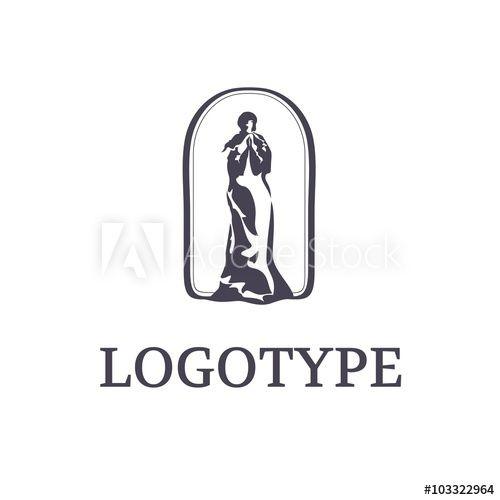Mourning Logo - Silhouette praying woman/ Our Lady. Logo. Business icon for
