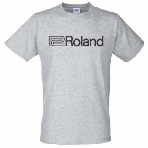 Roland Logo - Grey T-Shirt with Black Roland Logo - Synth 303 808 909 V-Drums D-50 Funny  free shipping Unisex Casual