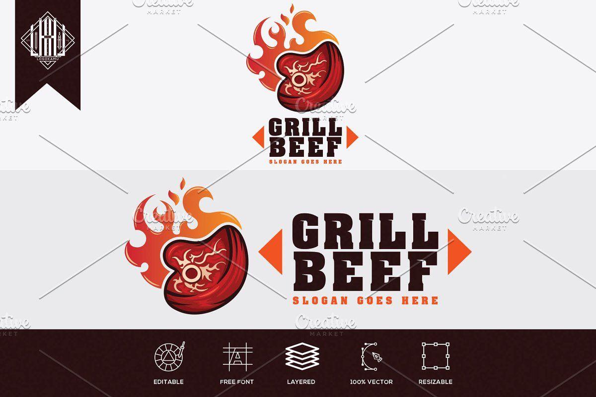 Beef Logo - Grill Beef Logo