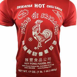 Siraacha Logo - Details about SRIRACHA MEN'S T-SHIRT -HOT CHILI SAUCE ROOSTER LOGO - RED L  XL 2XL