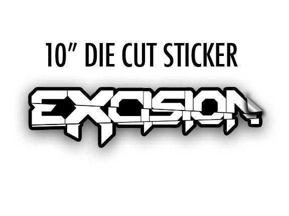 Excision Logo - EXCISION -Logo- LG Sticker - White/Blk