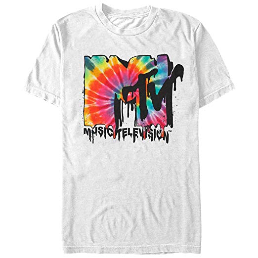 Tie Logo - Fashion MTV Music Television Melted Tie Dye Logo White Graphic T-Shirt