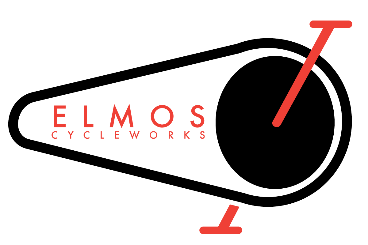 Criswell Logo - Bold, Traditional, Wheel Logo Design for ELMO'S CYCLEWORKS