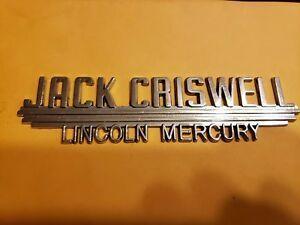 Criswell Logo - Details about Jack Criswell--Lincoln--Mercury--Metal Dealer Emblem Car  vintage SM205