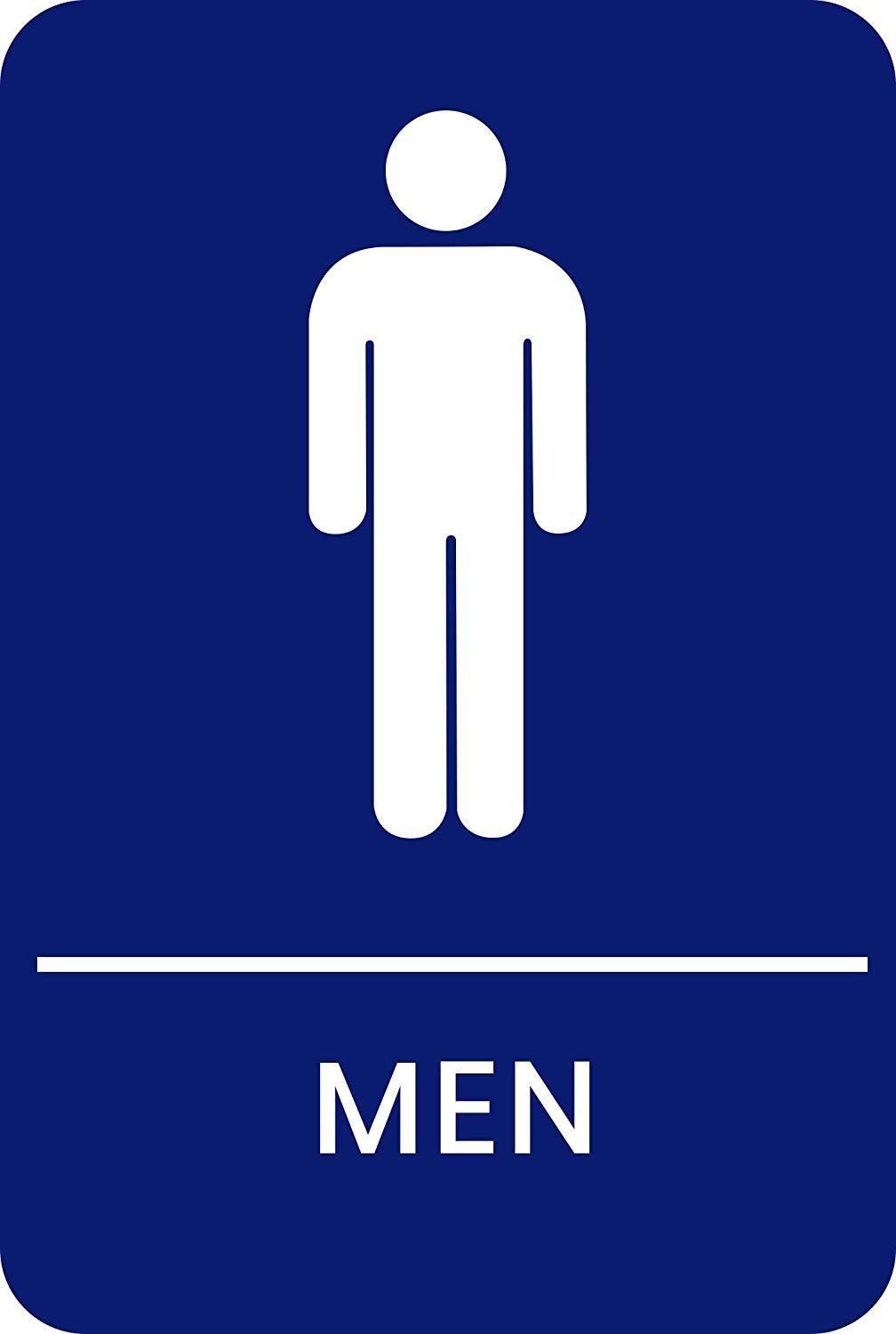 Bathroom Logo - Amazon.com : Men's Braille Restroom Sign Blue - Official Bathroom ...