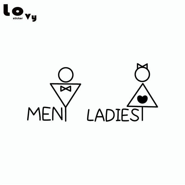 Bathroom Logo - US $1.71 10% OFF|Men and Ladies Toilet Sign Wall Sticker Creative Simple  Logo for Toilet Bathroom Decoration-in Wall Stickers from Home & Garden on  ...