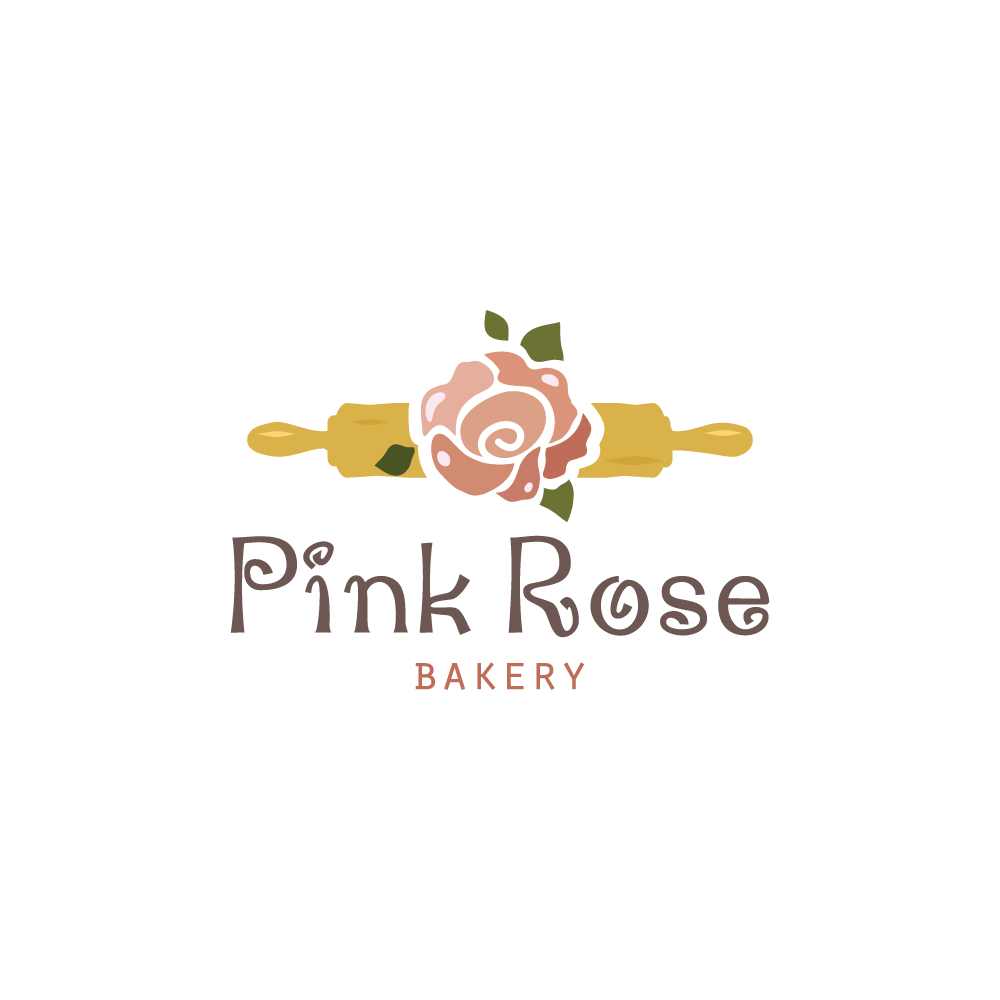 Pastry Logo - Pink Rose Bakery Logo Design
