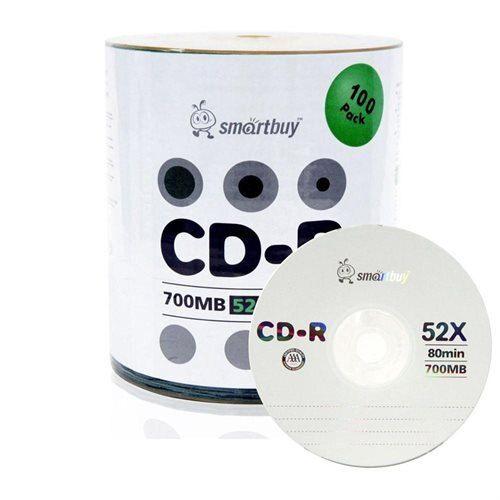 CD-R Logo - 100 Pack Smartbuy 52X CD-R 700MB Logo Top Non-Printable Surface Blank Media  Recordable Disc