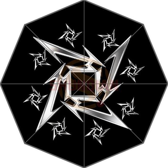Meticalla Logo - US $16.79 30% OFF. Custom Fashion Design Black Metallica Logo 3 Fold Umbrellas Suprised Gift For Birthday Friend In Umbrellas From Home & Garden