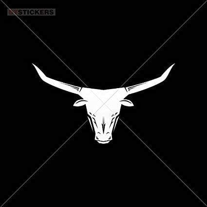 Biull Logo - Vinyl Stickers Decal Bull Logo Black For Helmet waterproof (10 X 5,62 In. )  Vinyl color White