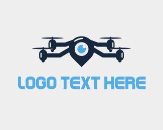 Drone Logo - Blue Locator Drone Logo