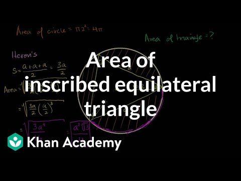 Six Red and White Triangle Logo - Area of inscribed equilateral triangle (video) | Khan Academy