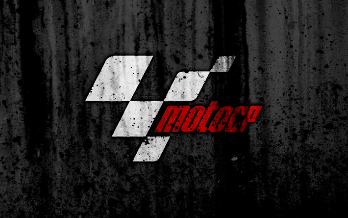 MotoGP Logo - Download wallpapers MotoGP, 4k, logo, grunge, black background ...