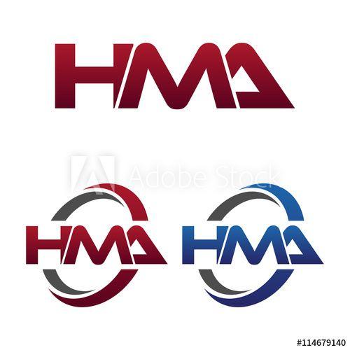 HMA Logo - Modern 3 Letters Initial logo Vector Swoosh Red Blue hma this