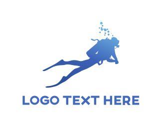 Diving Logo - Blue Diver Logo