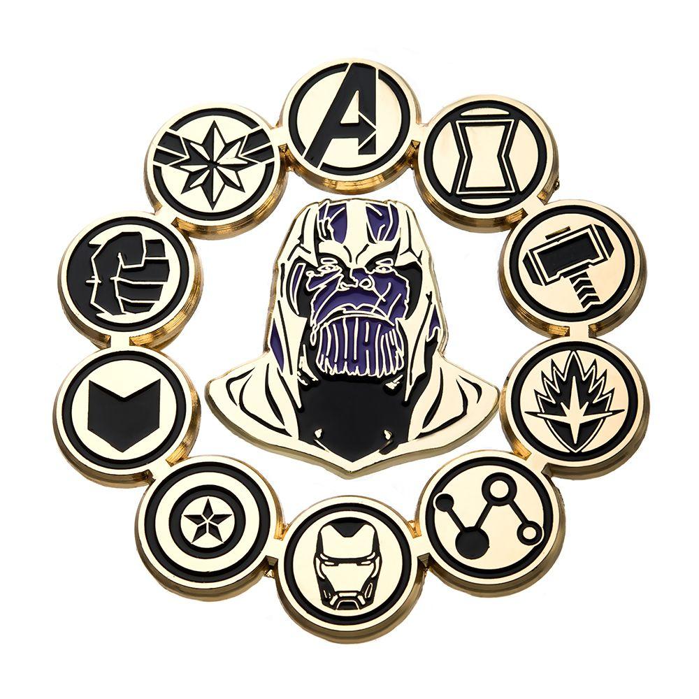 Avangers Logo - Thanos & Avengers Logo Pin Set