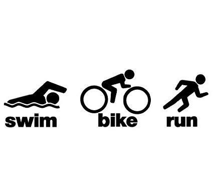 Triathlon Logo - Lucidchaos Graphics Triathlon Bike Run Decal Sticker:2.0 x 7.0 inches