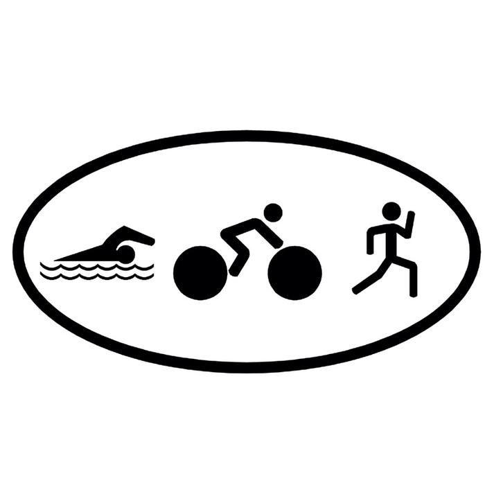 Triathlon Logo - Triathlon Logo Decal Sticker Window Swim Bike Run Cycling Sport 140.6 Race  Car